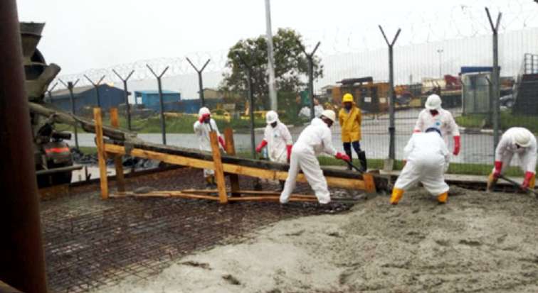 Reinforcement steel being laid on a Leadmaster civil works site