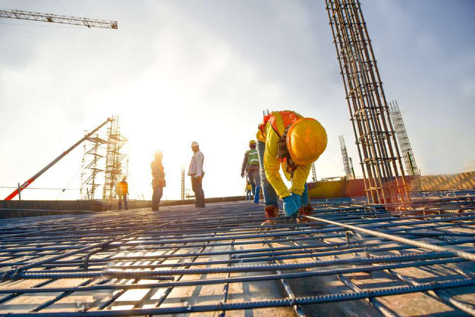 Reinforcement steel being laid on a Leadmaster civil works site