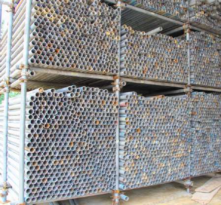 Scaffold materials in stock for hiring and leasing