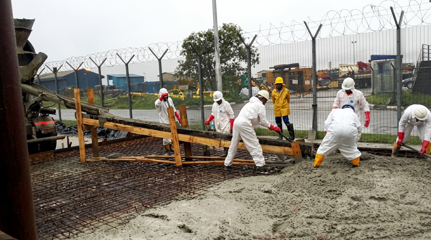 Reinforcement steel being laid on a Leadmaster civil works site